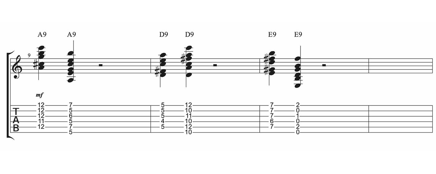 基本布鲁斯，第三部分，第九和弦