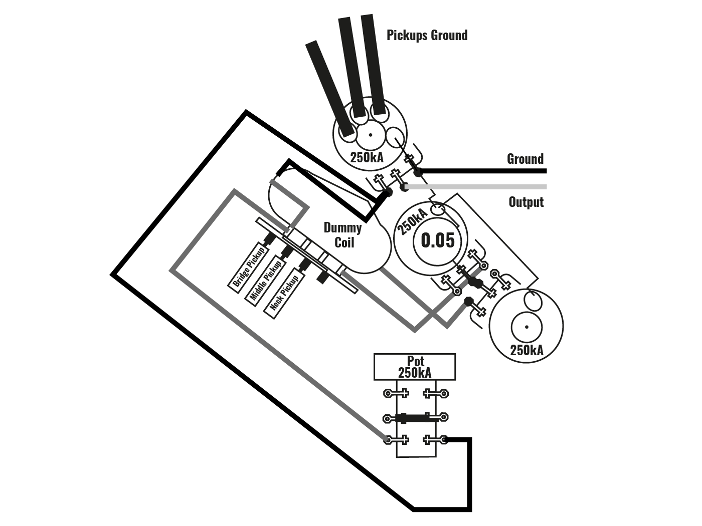 Stratocaster虚拟线圈电路接线图