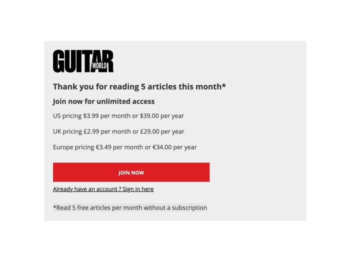 吉他世界的新付费墙。