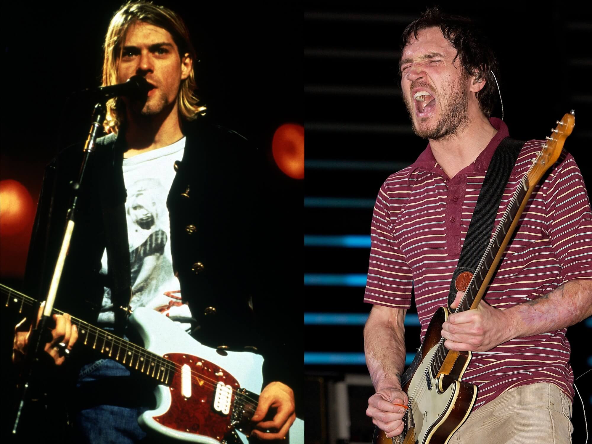 Nirvana Kurt Cobain和Red Hot Chili Peppers的John Frusciante